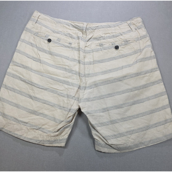 Lucky Brand Mens Linen Shorts 36 Beige Striped Classic Resort Staple EUC - Picture 7 of 8